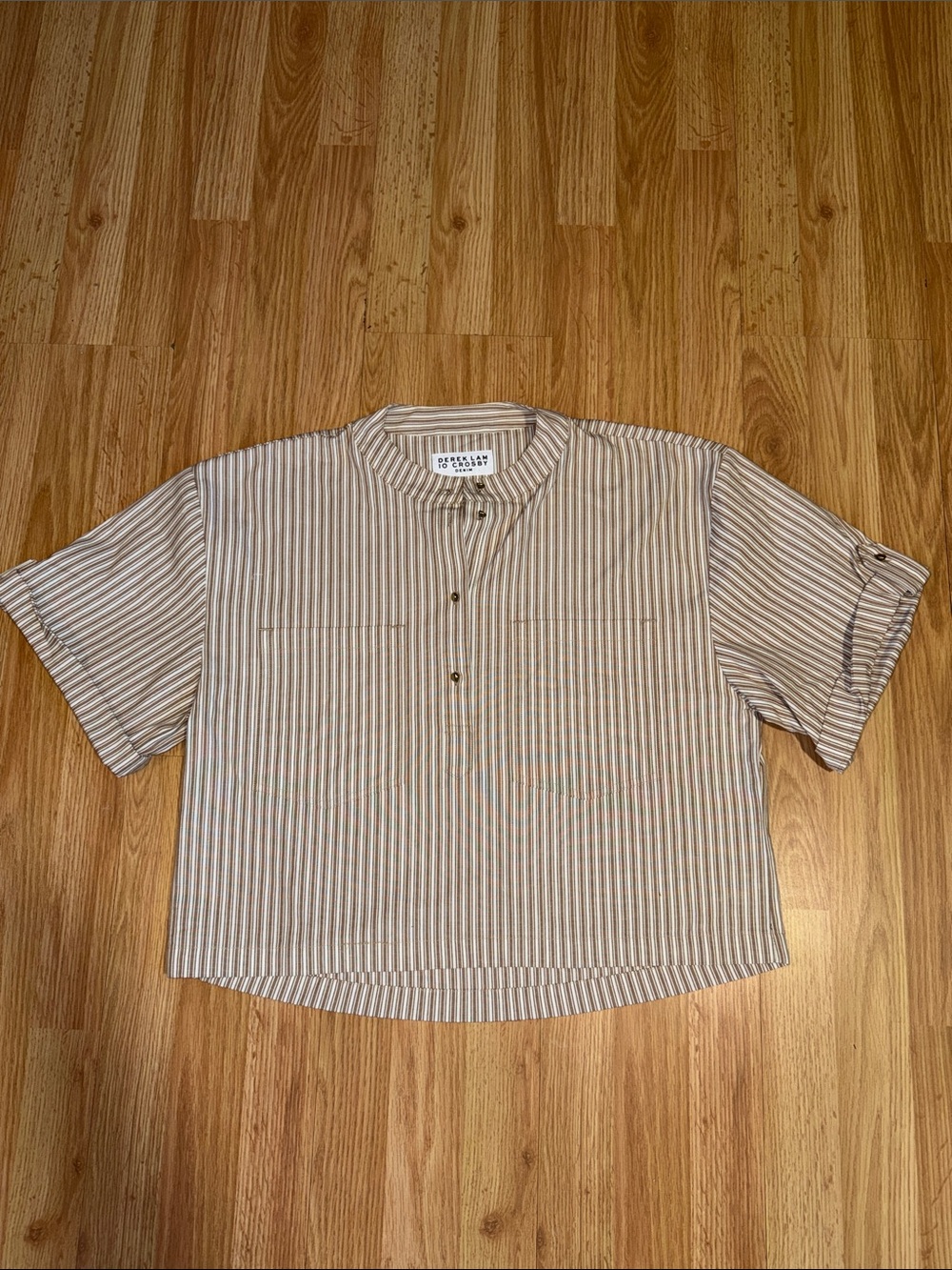 Derek Lam 10 Crosby Denim Popover Crop Top Size Large